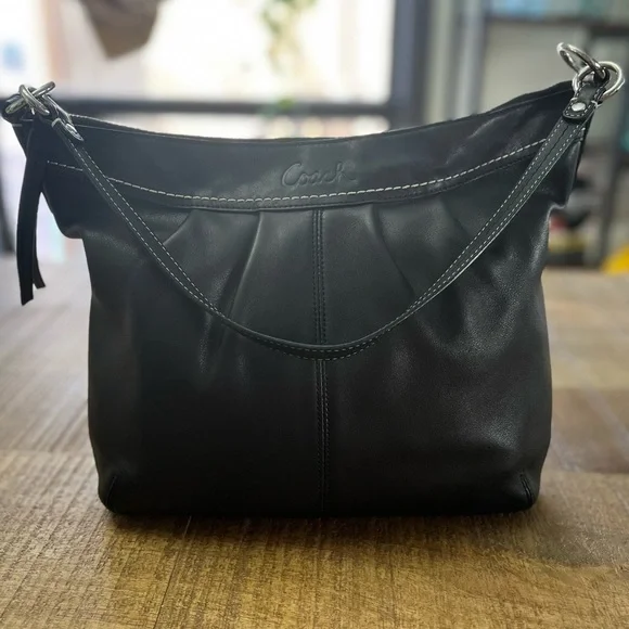 Coach Black Leather Bag F13764 - Picture 2 of 16